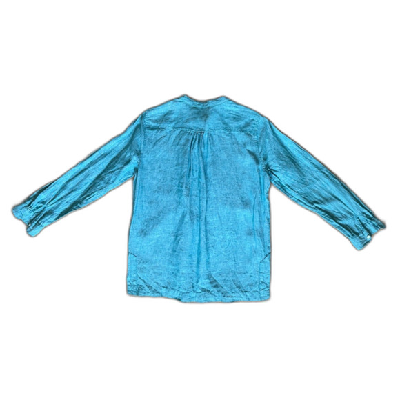 J. CREW x Baird McNutt Irish Linen Blue Button Up Shirt Top Women's Size 2 - Picture 7 of 10